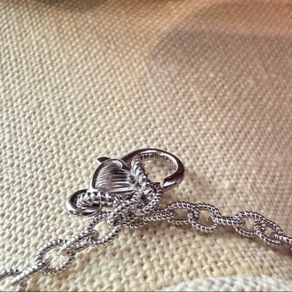 Judith Ripka Silver Chain Necklace with Heart Accents - Picture 5 of 8